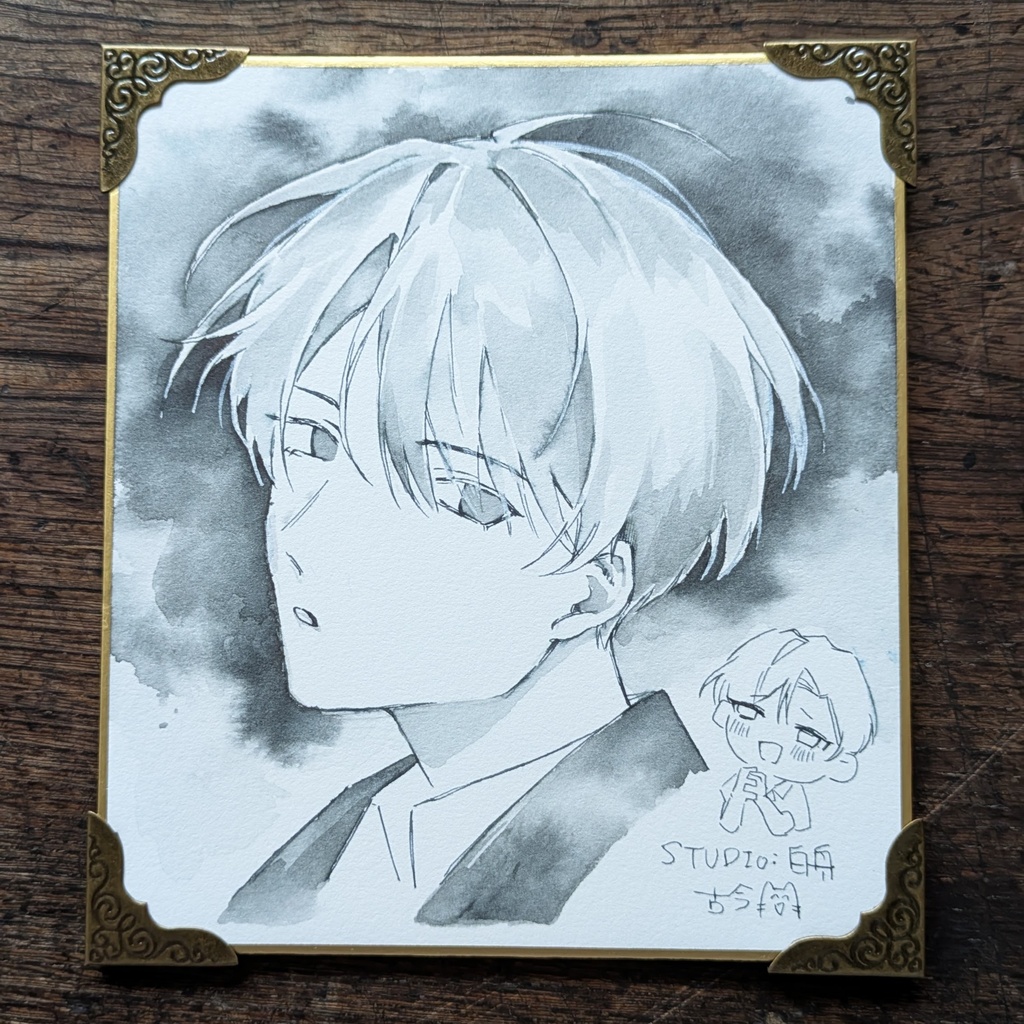 手書き色紙