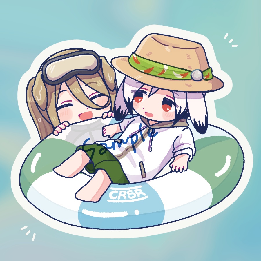 いぬうさサマーステッカー