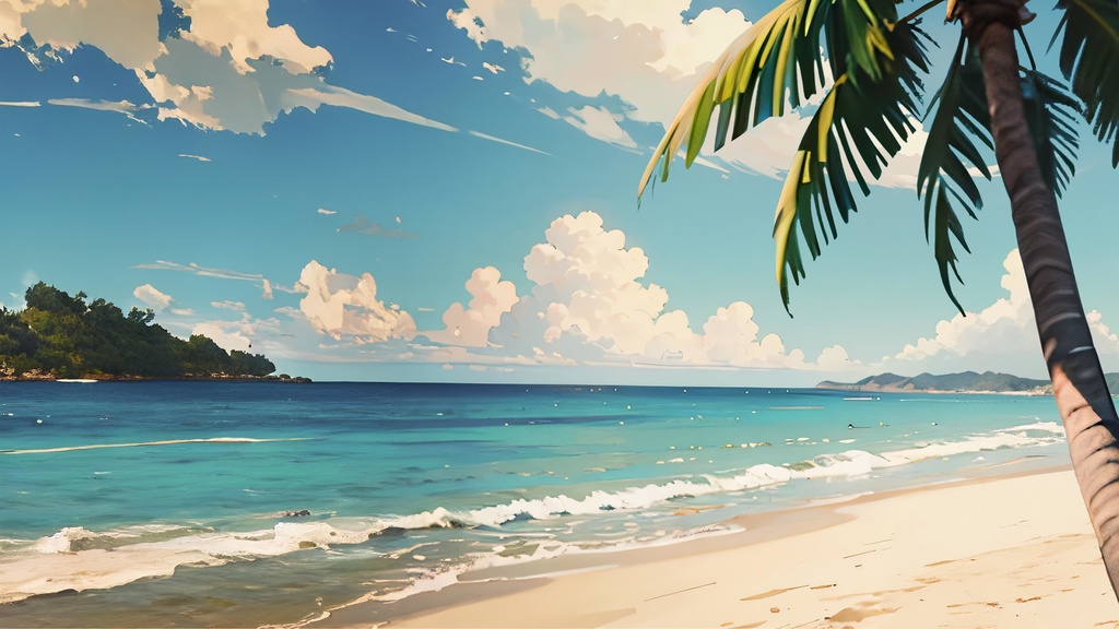 青空と入道雲の浜辺 TYPE-01 – Calm Shoreline under Summer Sky (Loop Video)