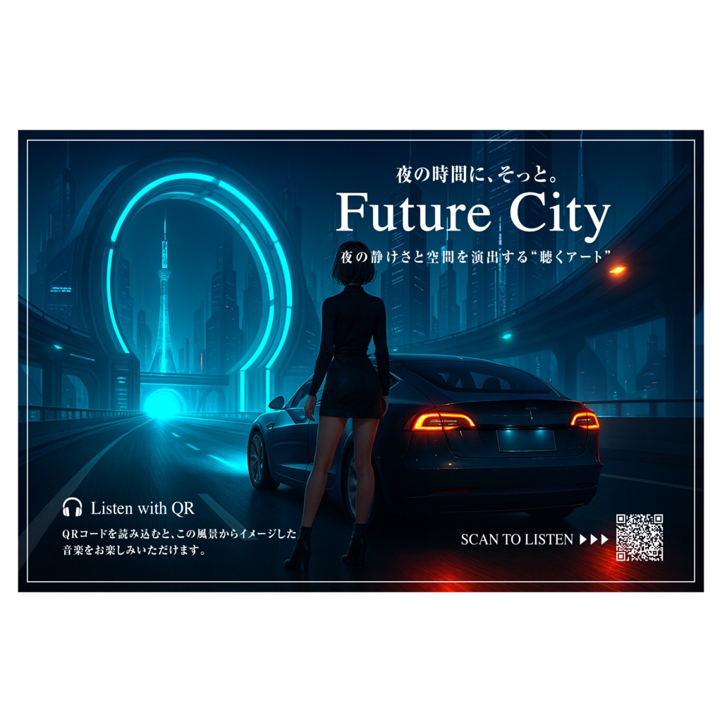【聴くポスター】「Future City」 | 空間を彩る16分32秒のフュージョンBGM