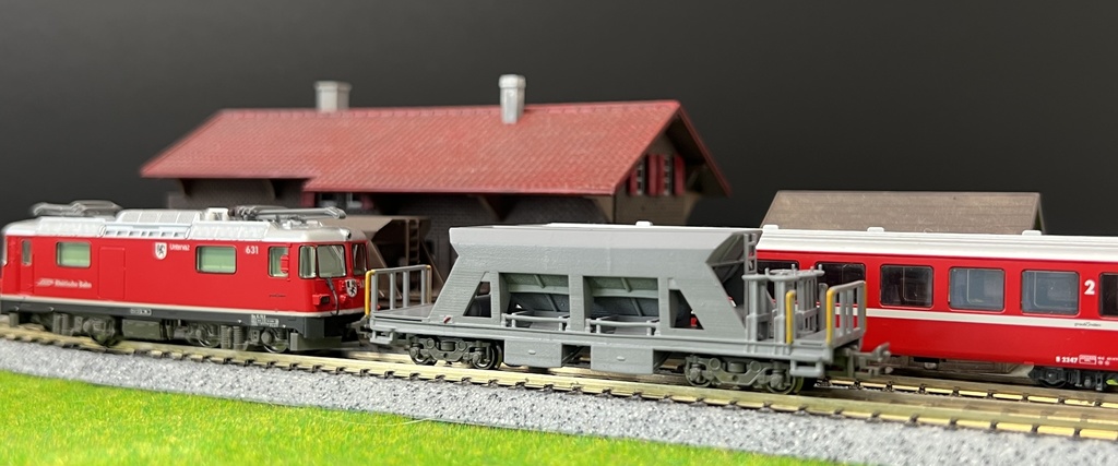 改良版(Nゲージ)RhB スイス レーティッシュ鉄道 砂利運搬ホッパー貨車Fadイメージ車両