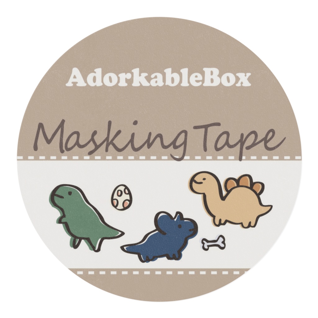 マスキングテープ「ぬりはみだし恐竜」【AborkableBox/アドーカブルボックス】