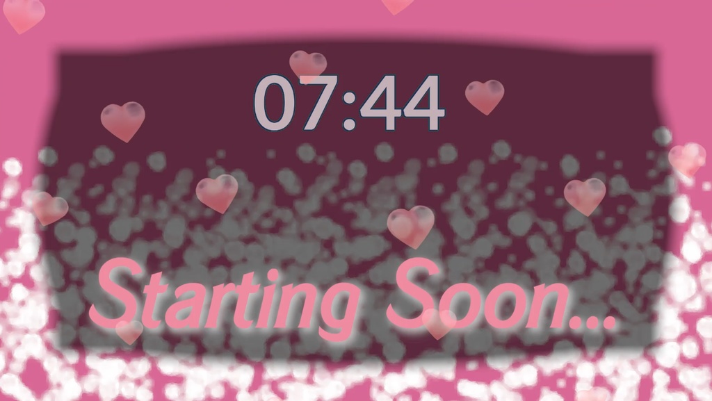 Pink Hearts: Animated "Starting Soon" and "Be Right Back" Stream Scenes (BEGINNER FRIENDLY)