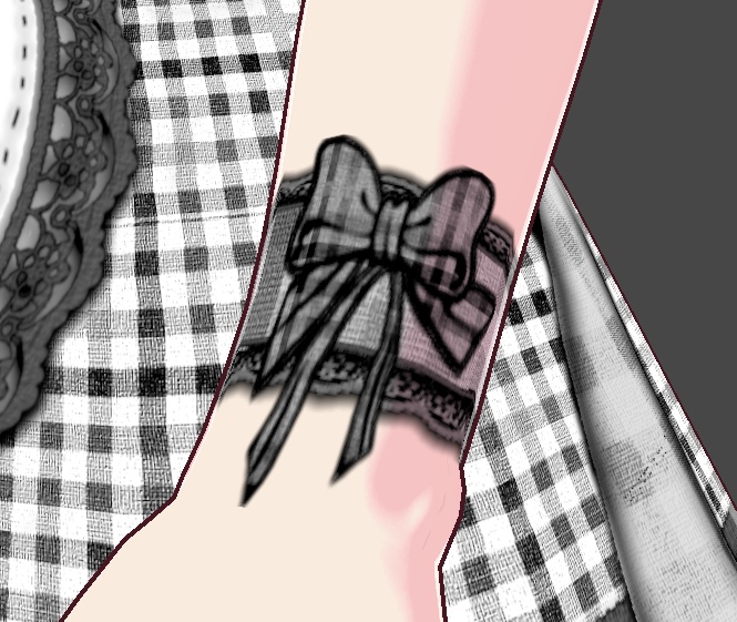 (FULL OUTFIT) Black Plaid Gingham Maid Dress Outfit