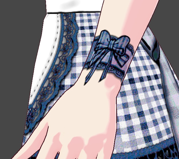 (FULL OUTFIT) Blue Plaid Gingham Maid Dress Outfit