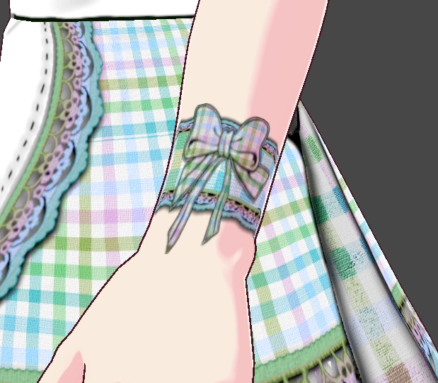 (FULL OUTFIT) Blue Green Rainbow Plaid Gingham Maid Dress Outfit