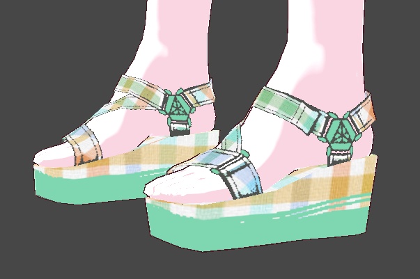 (FULL OUTFIT) Green Orange Rainbow Plaid Gingham Maid Dress Outfit