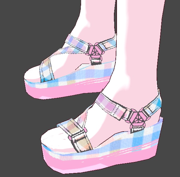 (FULL OUTFIT) Pink Blue Rainbow Plaid Gingham Maid Dress Outfit