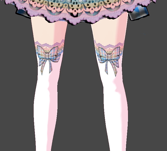 (FULL OUTFIT) Pink Blue Rainbow Plaid Gingham Maid Dress Outfit