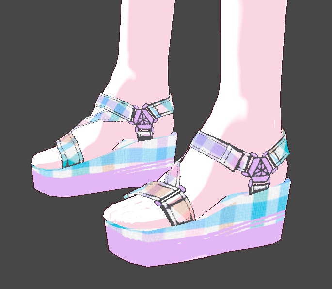 (FULL OUTFIT) Purple Blue Rainbow Plaid Gingham Maid Dress Outfit