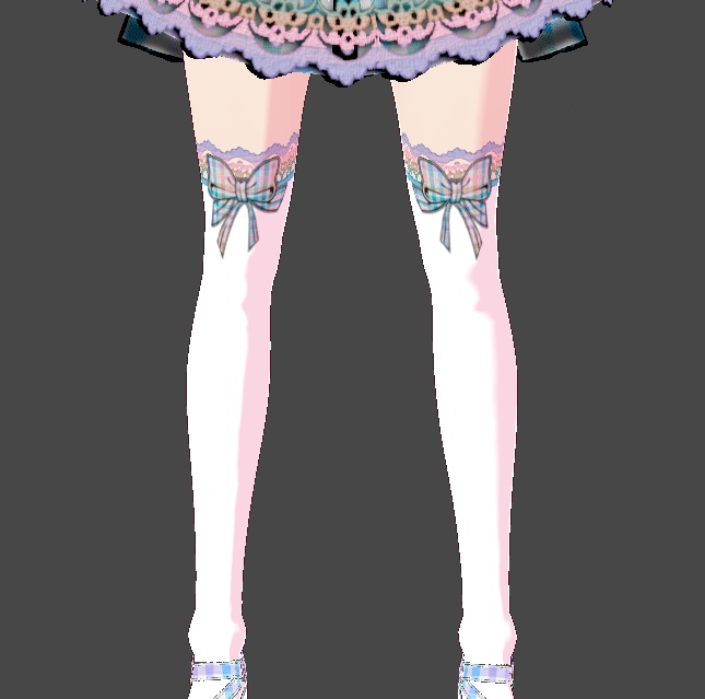 (FULL OUTFIT) Purple Blue Rainbow Plaid Gingham Maid Dress Outfit