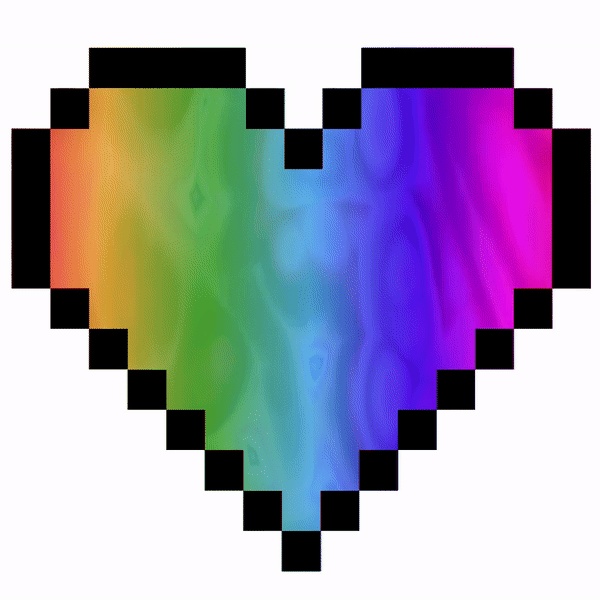 (MULTIPACK OF 8) Rainbow RGB Heart Animated Stream Alerts with sound