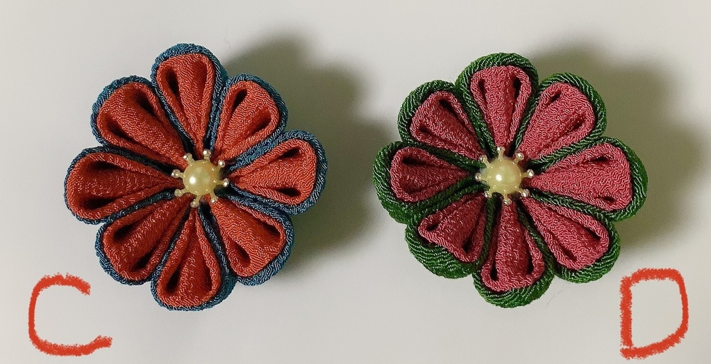 つまみ細工のヘアクリップ~1花~