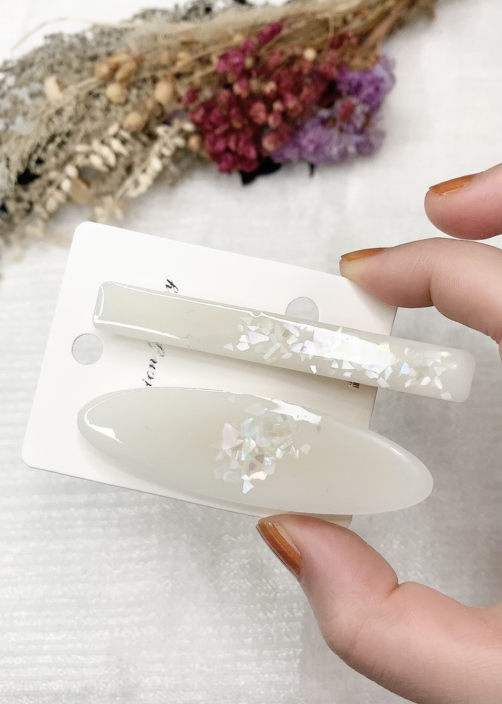 人魚のヘアクリップ夜~ホワイト~