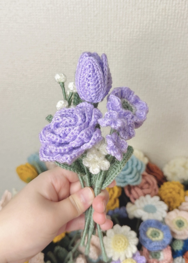 ブーケ製作例/毛糸のお花