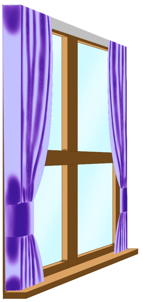 Windows with Curtains - Digital Asset