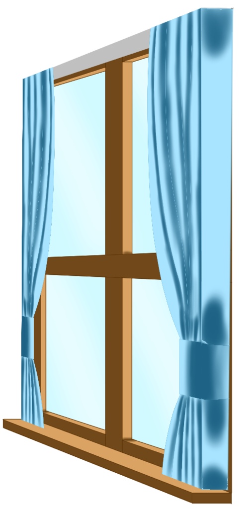 Windows with Curtains - Digital Asset