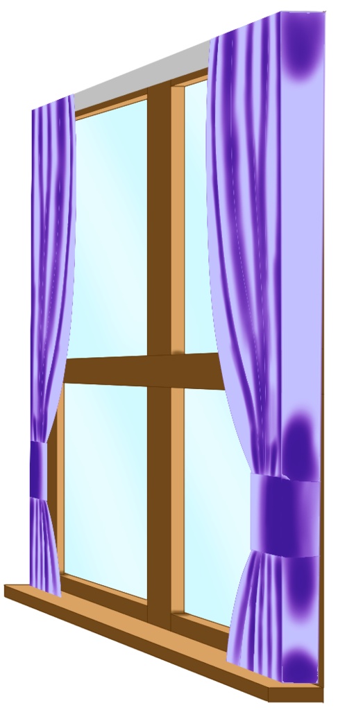 Windows with Curtains - Digital Asset