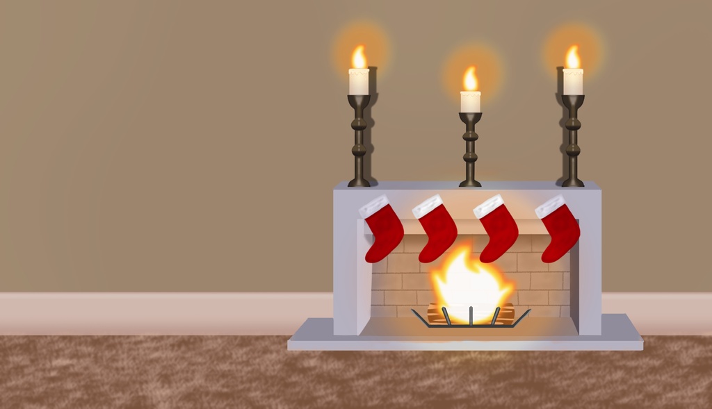 Fireplace background [2 types: JPG/MP4]