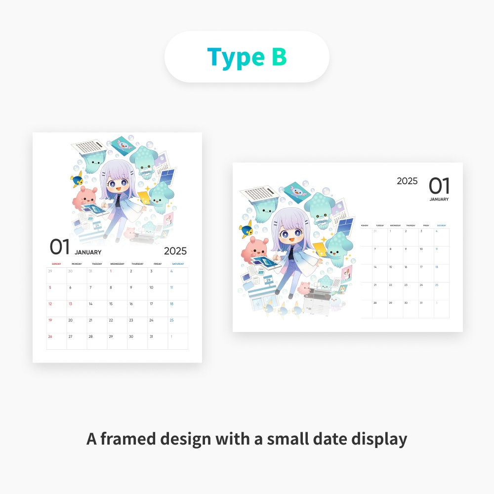 L/2L Calendar Templates【FANBOX PRINT】