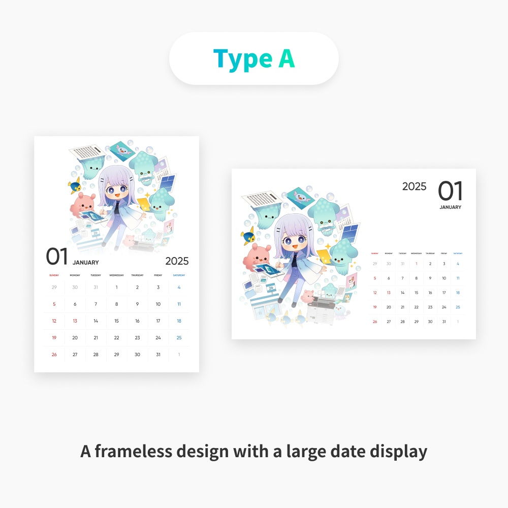 A4 Calendar Templates【FANBOX PRINT】