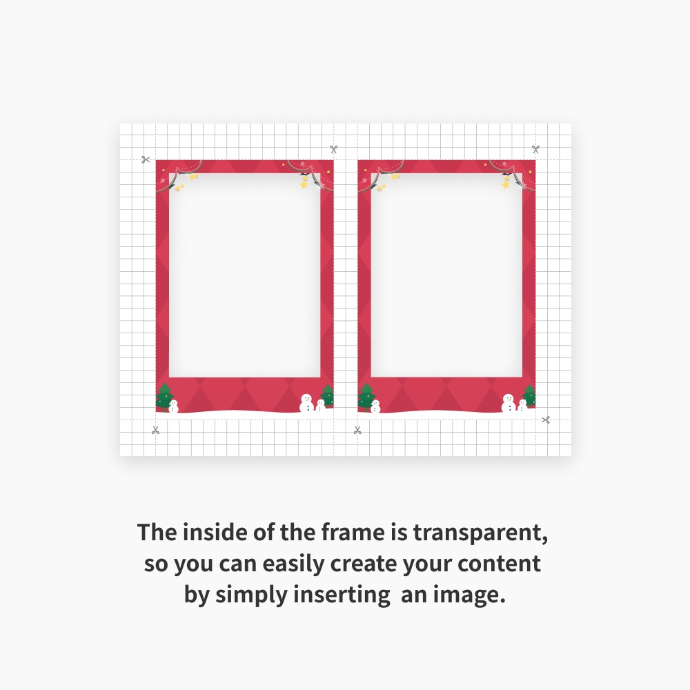 L/2L クリスマスインスタントフォト風/Holiday Instant Film【FANBOXプリント】