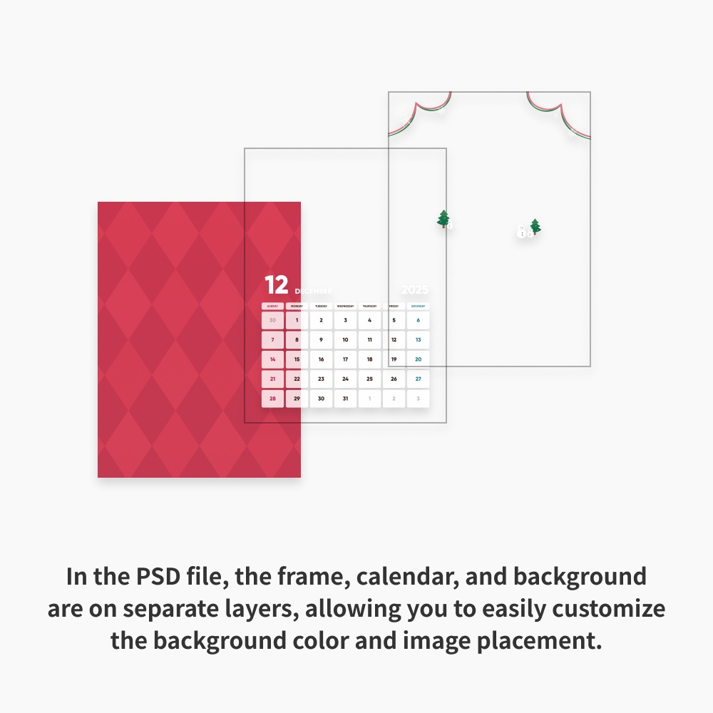 L/2L クリスマスカレンダー/Holiday Calender【FANBOXプリント】