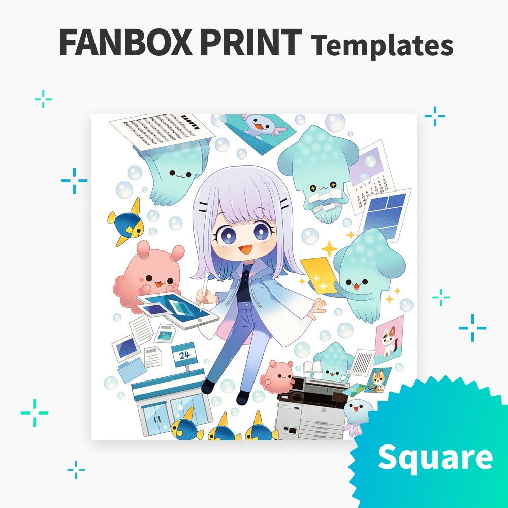 Square (Plain) Templates【FANBOX PRINT】