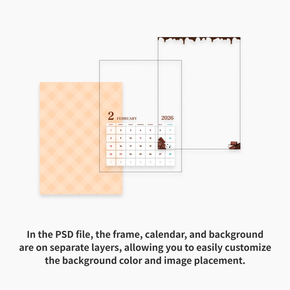 L/2L バレンタインカレンダー2026/Valentine Calender2026【FANBOXプリント】