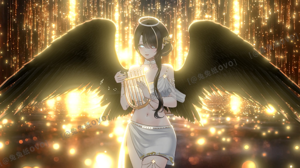 🐇【VTS】【VTuber向け】💫「超美の弦天使、降臨! 巨大な翼と共に織りなす究極の視覚体験」✨💗Vtuberです新作衣装/ダイナミックVTSンダントセット