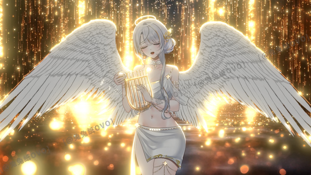 🐇【VTS】【VTuber向け】💫「超美の弦天使、降臨! 巨大な翼と共に織りなす究極の視覚体験」✨💗Vtuberです新作衣装/ダイナミックVTSンダントセット