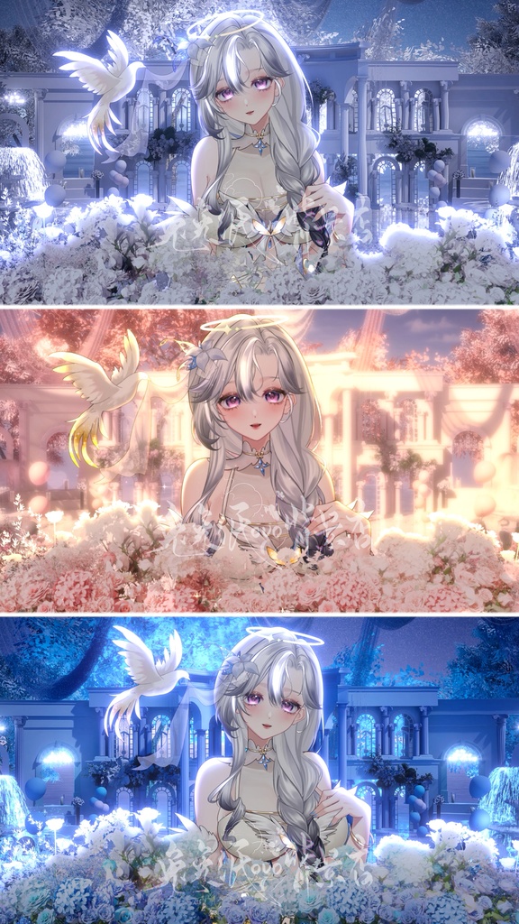 ðãèæ¯çŽ æããVTuberåããðžããã¬ã³ã¿ã€ã³ãð倢幻ã®ããŠã§ãã£ã³ã°ãã£ãã«ãðæŒé/å€/çœ/é/ãã³ã¯/çµå©åŒ/ãã¬ã³ã¿ã€ã³/VTuber