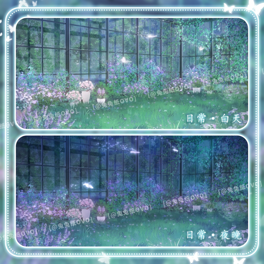 ðãèæ¯çŽ æããVTuberåããðžãé«ç²Ÿãå¯ä¹å£°ã»ðŠè¶ã®ã¬ã©ã¹æž©å®€ðº/çœ/é/èµ€/é/ç Žæ/éšæ¯è²/VTuberèæ¯