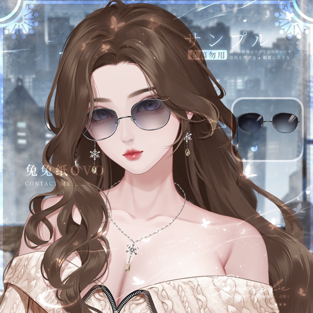 🐇【VTS】【VTuber向け眼鏡】👓超高精度スクエア眼鏡✨超高精方形眼镜【90%の皮套に対応・男女兼用】VTuber用メガネアクセサリー/スクエアメガネ/万能コーデ/高適合度