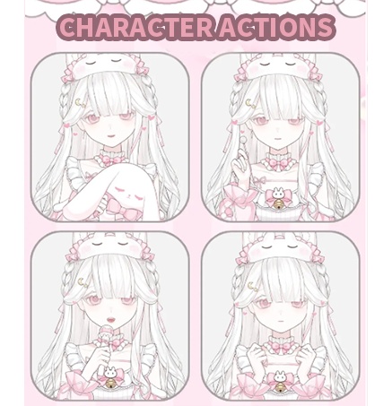 🐇【VTS】【VTuber向け】【Live2D量販モデル】🌸🐰超かわいい純白萌えうさぎ【米儿🎀】/前傾(ぜんけい)/平塗り(ひらぬり)/フローティングヘッド/VB(VBridger)対応口形状/VTuber用モデル