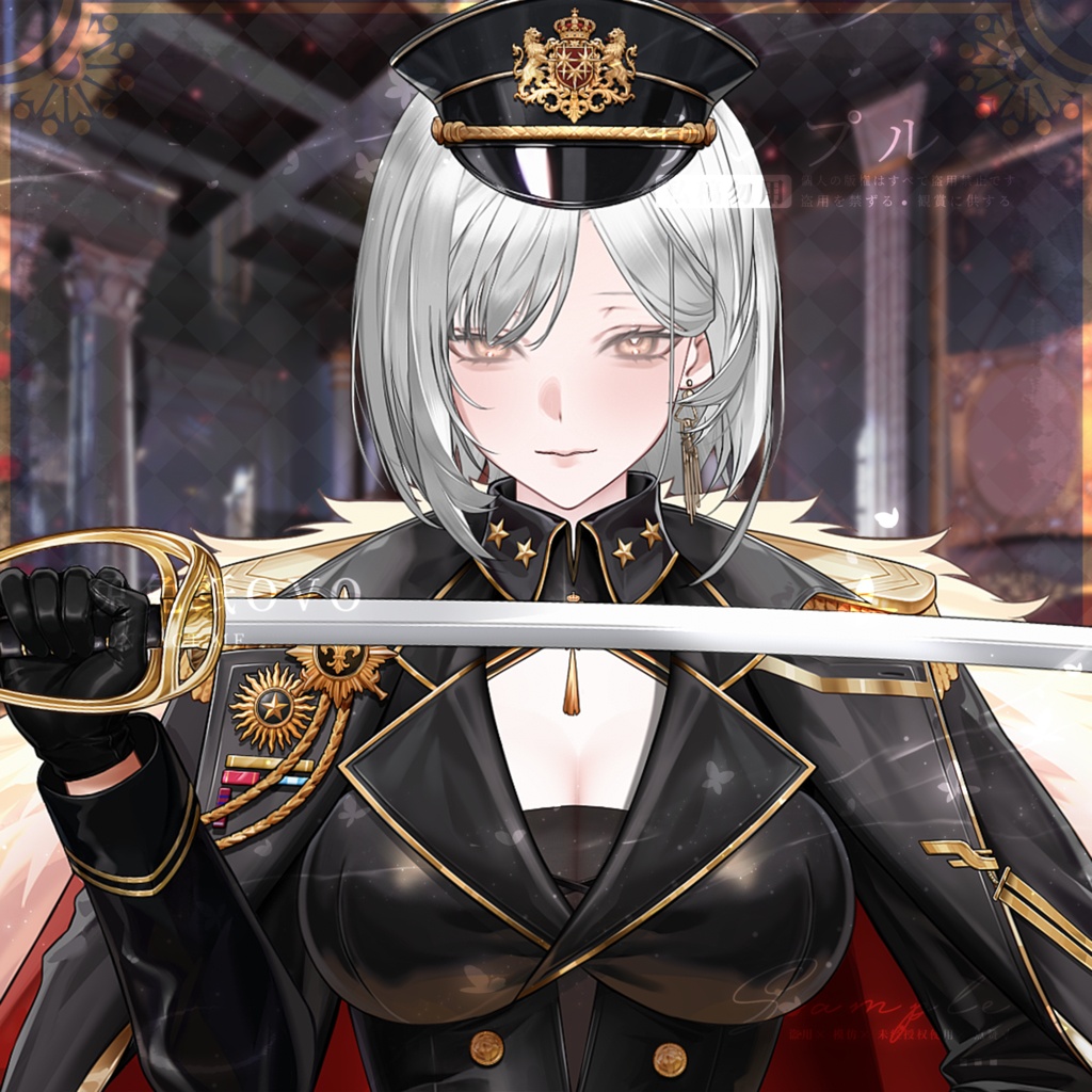 🐇【VTS】【VTuber向け】☀️【立ち絵級】帝曜統帥長官服🦁/ハロウィン/軍官/高精細/軍閥/バレンタイン/精緻/厚塗り風/VTuber