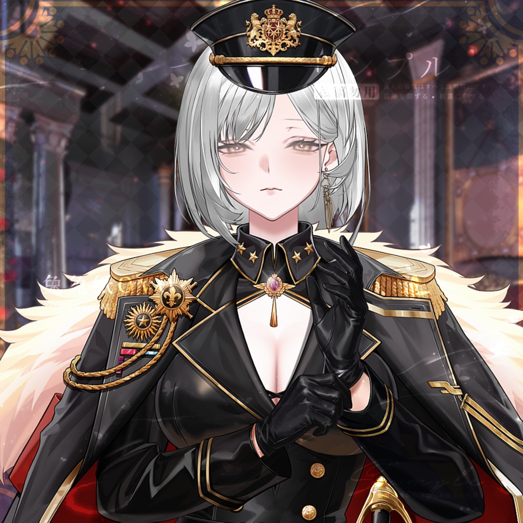 🐇【VTS】【VTuber向け】☀️【立ち絵級】帝曜統帥長官服🦁/ハロウィン/軍官/高精細/軍閥/バレンタイン/精緻/厚塗り風/VTuber
