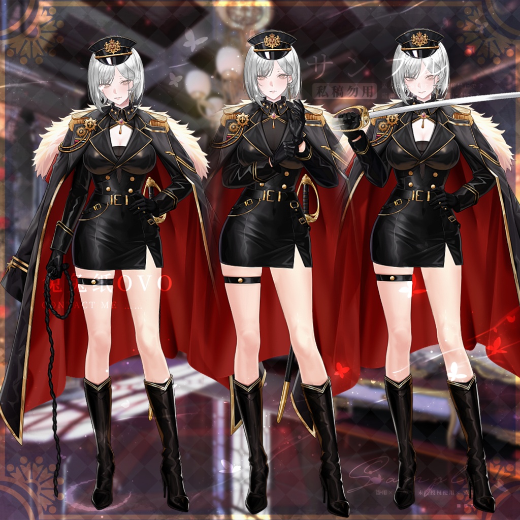 🐇【VTS】【VTuber向け】☀️【立ち絵級】帝曜統帥長官服🦁/ハロウィン/軍官/高精細/軍閥/バレンタイン/精緻/厚塗り風/VTuber