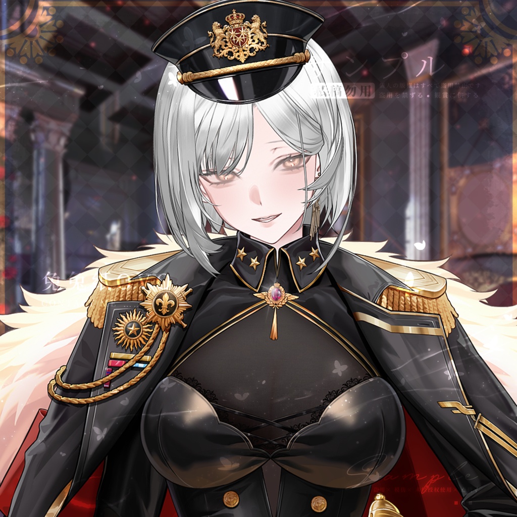 🐇【VTS】【VTuber向け】☀️【立ち絵級】帝曜統帥長官服🦁/ハロウィン/軍官/高精細/軍閥/バレンタイン/精緻/厚塗り風/VTuber