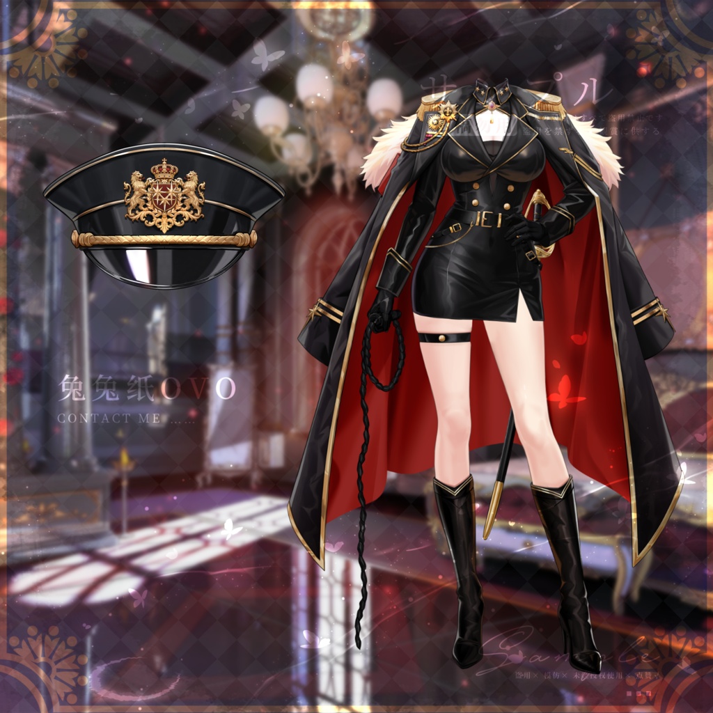 🐇【VTS】【VTuber向け】☀️【立ち絵級】帝曜統帥長官服🦁/ハロウィン/軍官/高精細/軍閥/バレンタイン/精緻/厚塗り風/VTuber