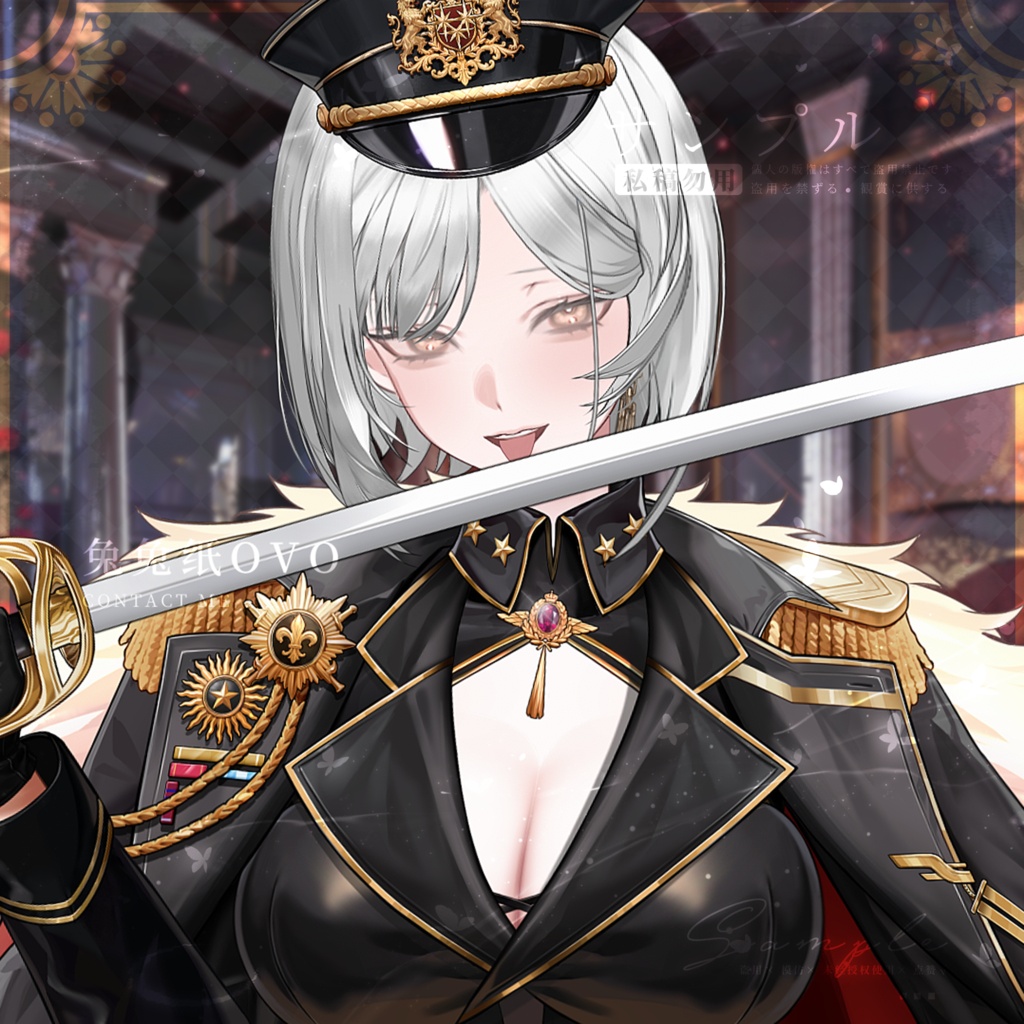 🐇【VTS】【VTuber向け】☀️【立ち絵級】帝曜統帥長官服🦁/ハロウィン/軍官/高精細/軍閥/バレンタイン/精緻/厚塗り風/VTuber