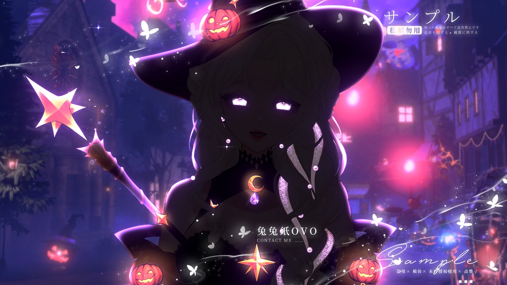 【🌞日常/ハロウィン🎃】😈トランプ魔術師デビル🃏/ハロウィン/翼/尻尾/悪魔/バレンタイン/高品質/厚塗り風/Vtuber