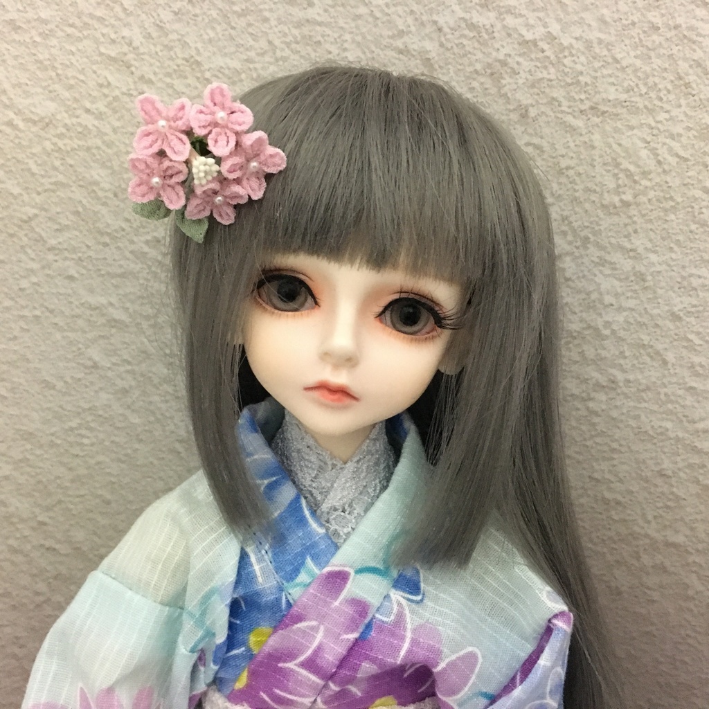 つまみ細工 受注制作【紫陽花】ドール 髪飾り かんざし