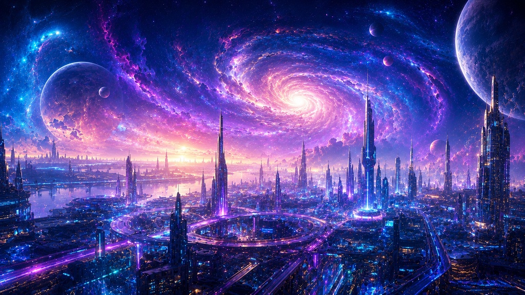 未来 × 宇宙 AI背景素材20枚セット Future Space Vision AI Background 20
