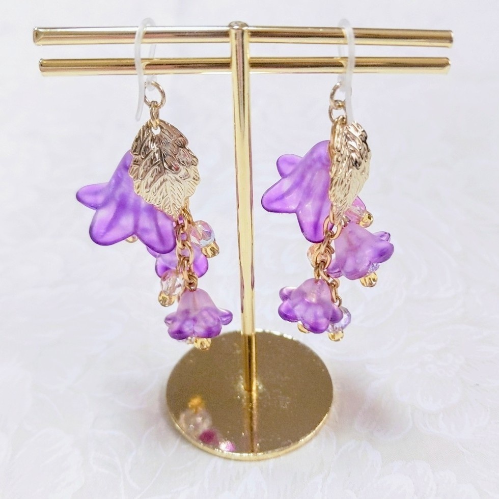 藤の花ピアス -紫-