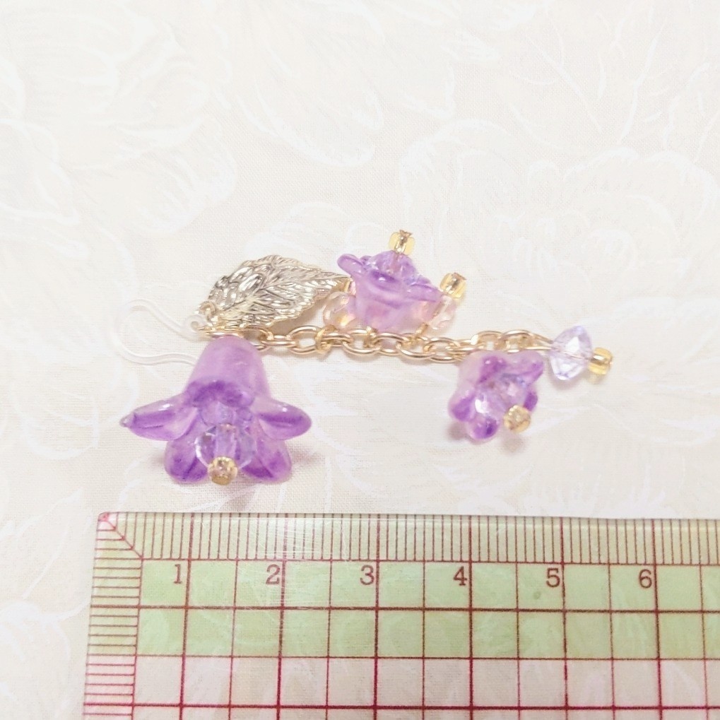 藤の花ピアス -紫-
