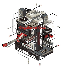 Pixelartpark4 シルクスクリーン ドット絵 Tシャツ 黒 Motocross Sito Store Booth