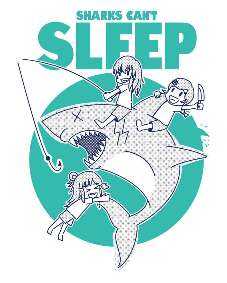 SHARKS CAN'T SLEEP Tシャツ