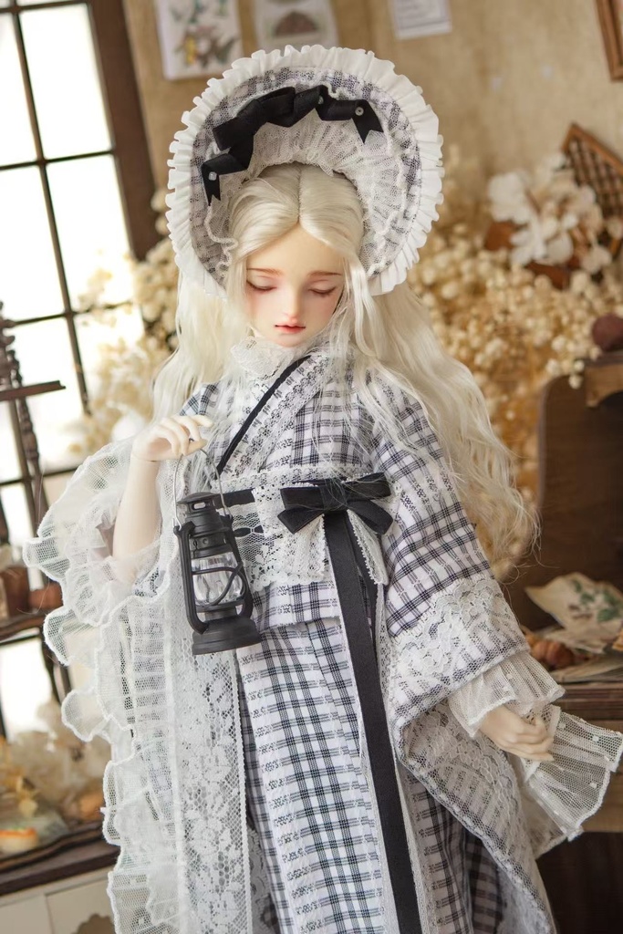 MDD MSD SDM着物風 レース和装 8点セット『東京ロマン譚-白』(1/4ドール)