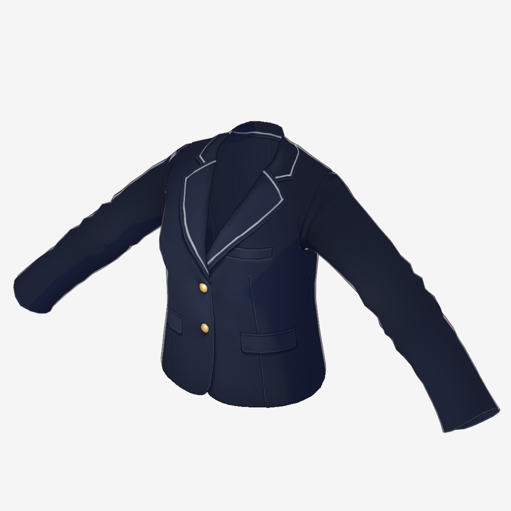 左前ブレザー【VRoid Studio】ロングコート（ハイネック）用テクスチャ